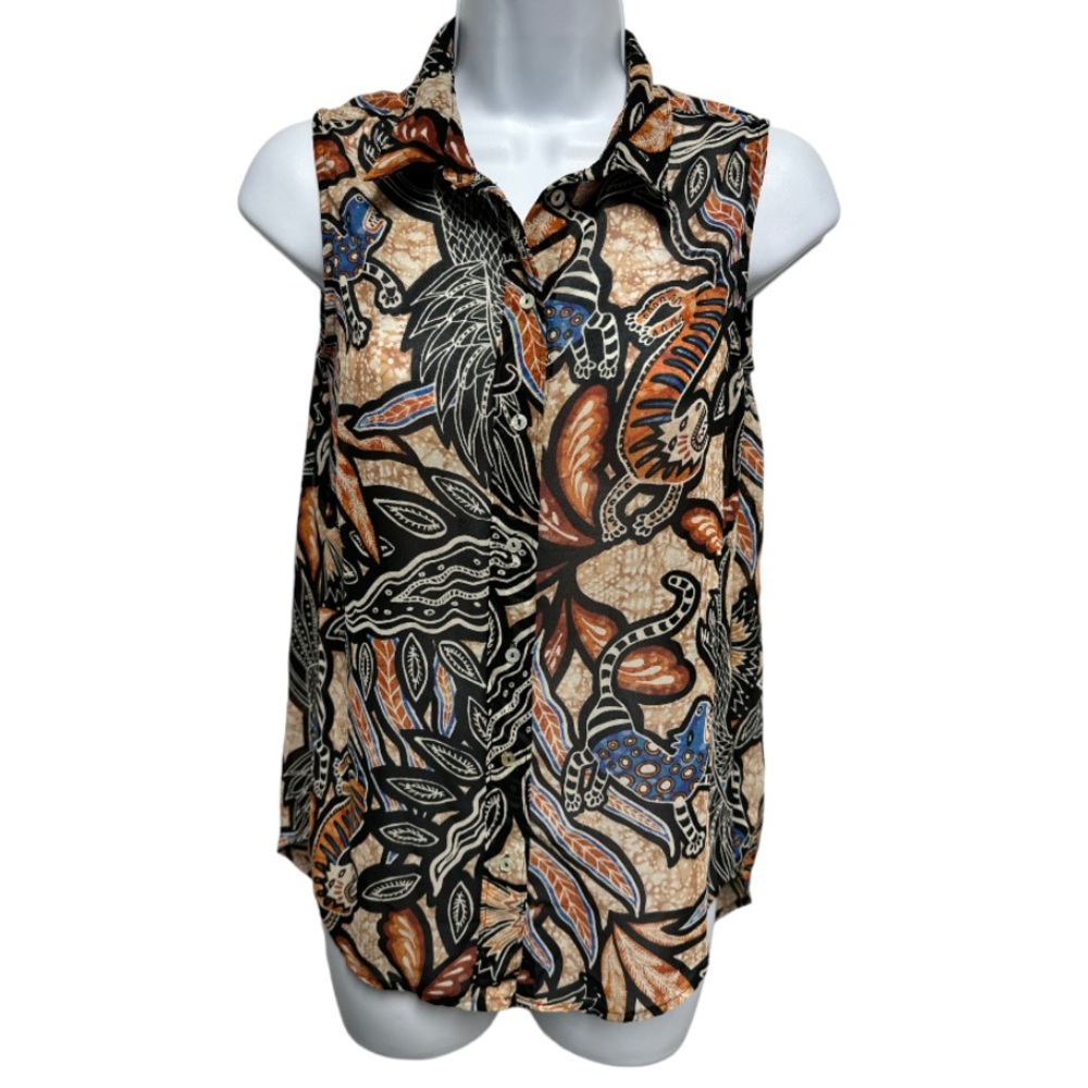 H&M Sleeveless Button Down Blouse Size 2